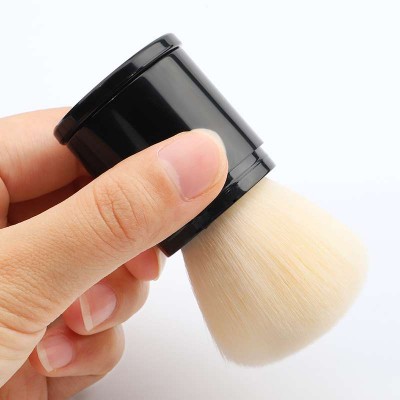 Portable Retractable Natural Bristles Blusher Brush  Makeup Brush with Cover