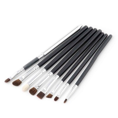 8 pcs silver handle makeup brush ferrules with brow brush